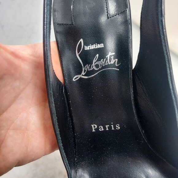 Christian Louboutin Black Strappy Condora Leather Heel Shoe - Picture 5 of 12